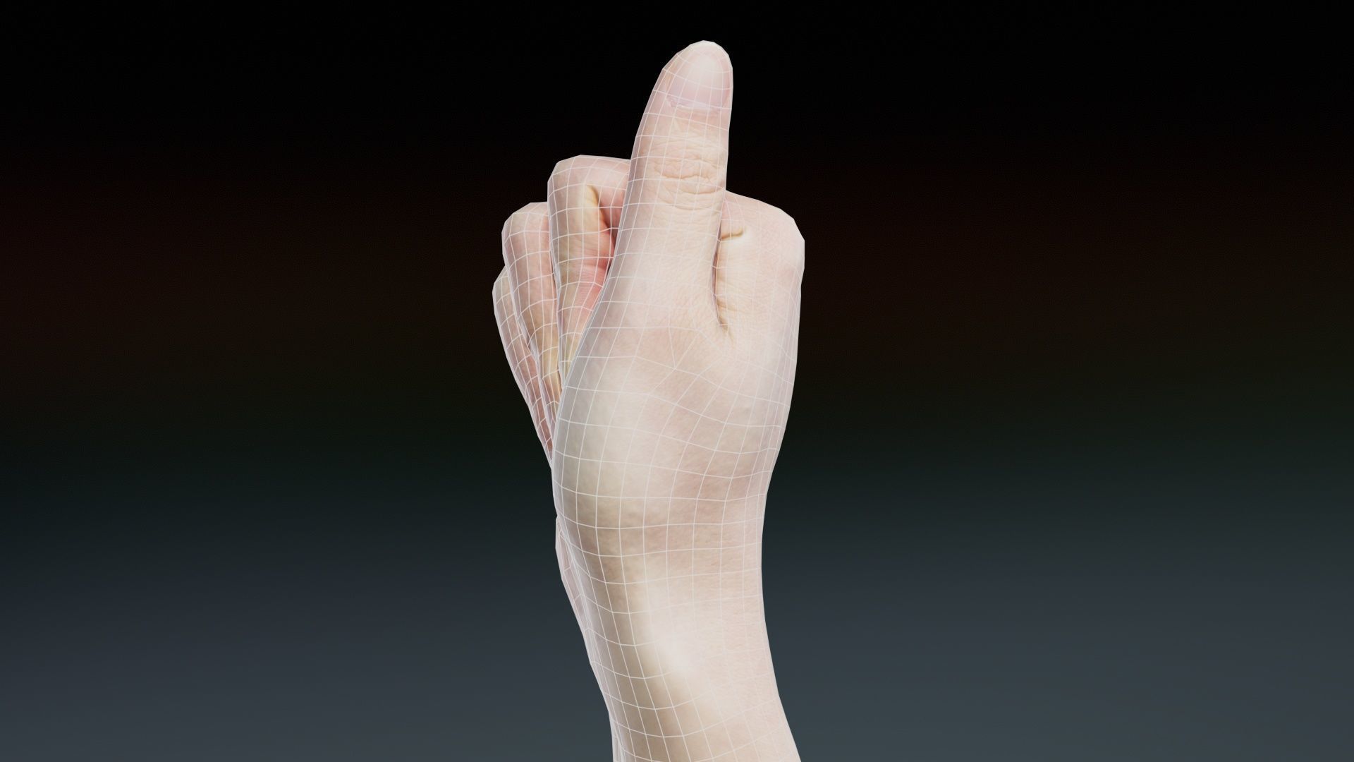 Finger Alphabet A Low-poly 3D model_9