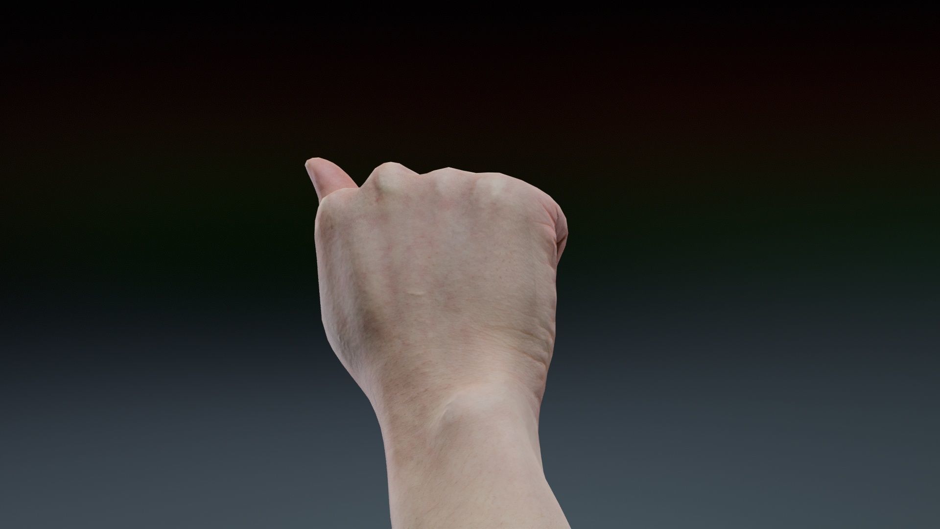 Finger Alphabet A Low-poly 3D model_1