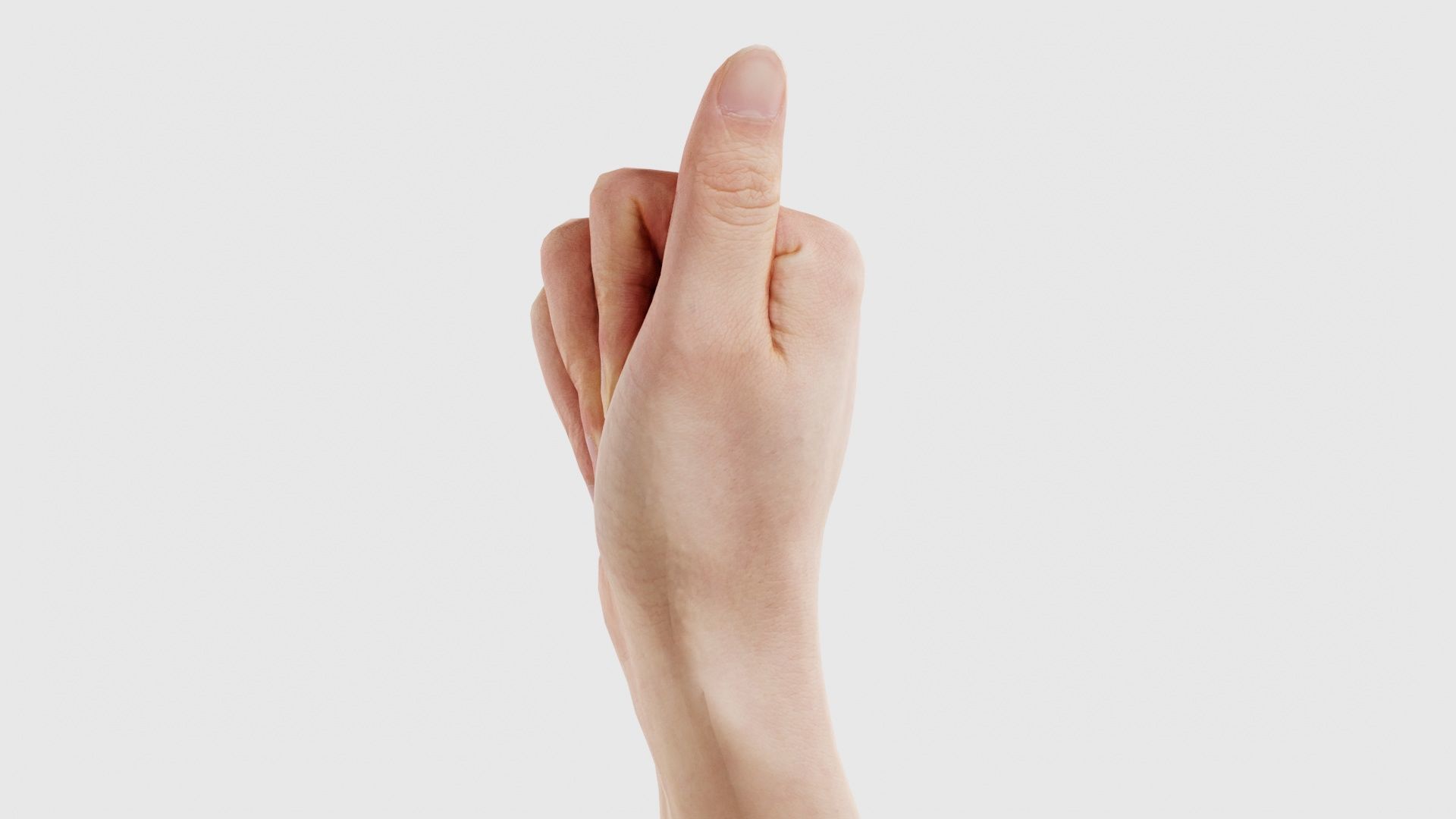 Finger Alphabet A Low-poly 3D model_15