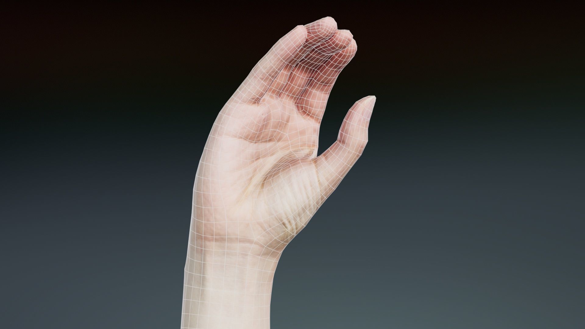 Finger Alphabet C Low-poly 3D model_9