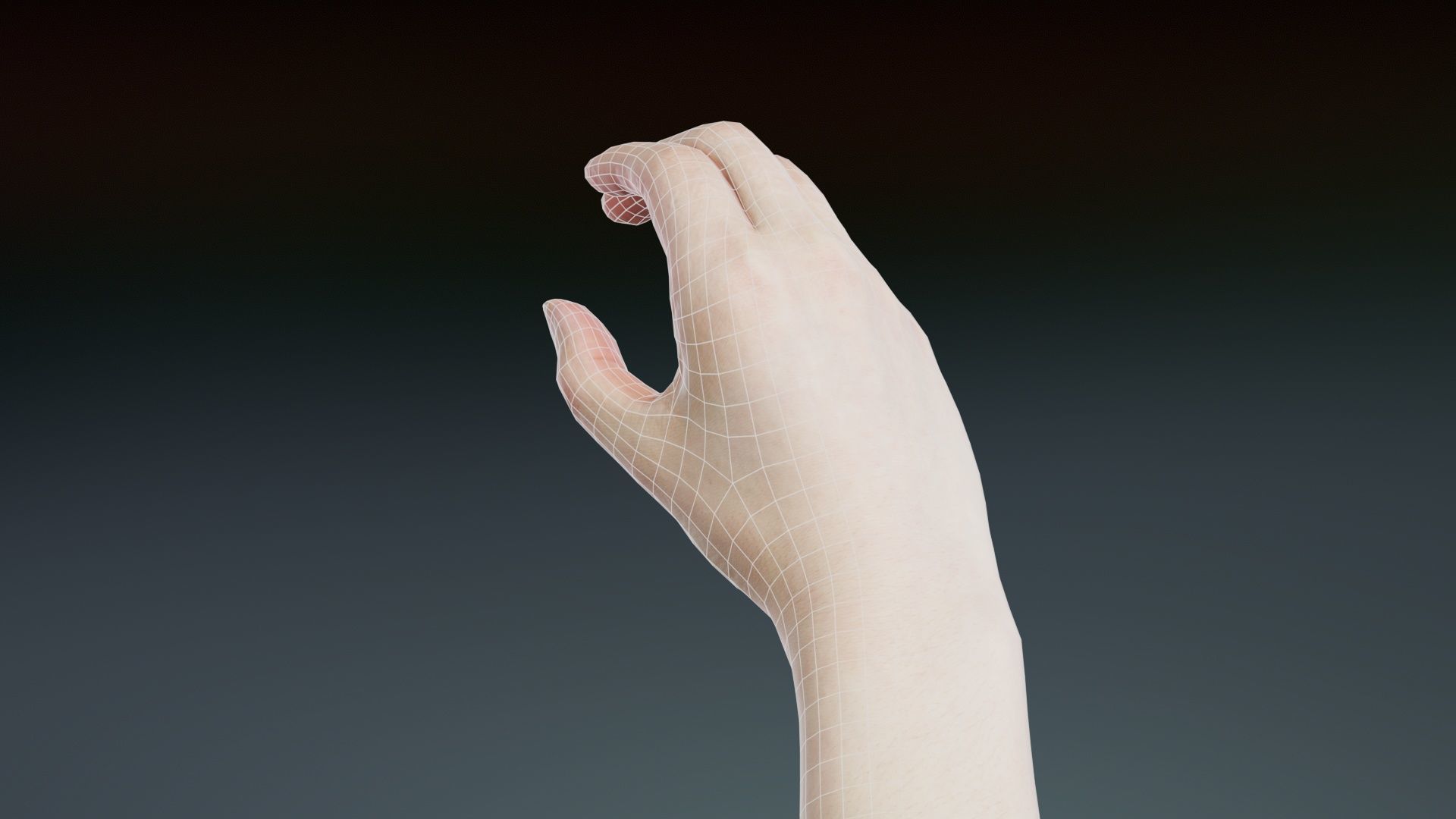 Finger Alphabet C Low-poly 3D model_10