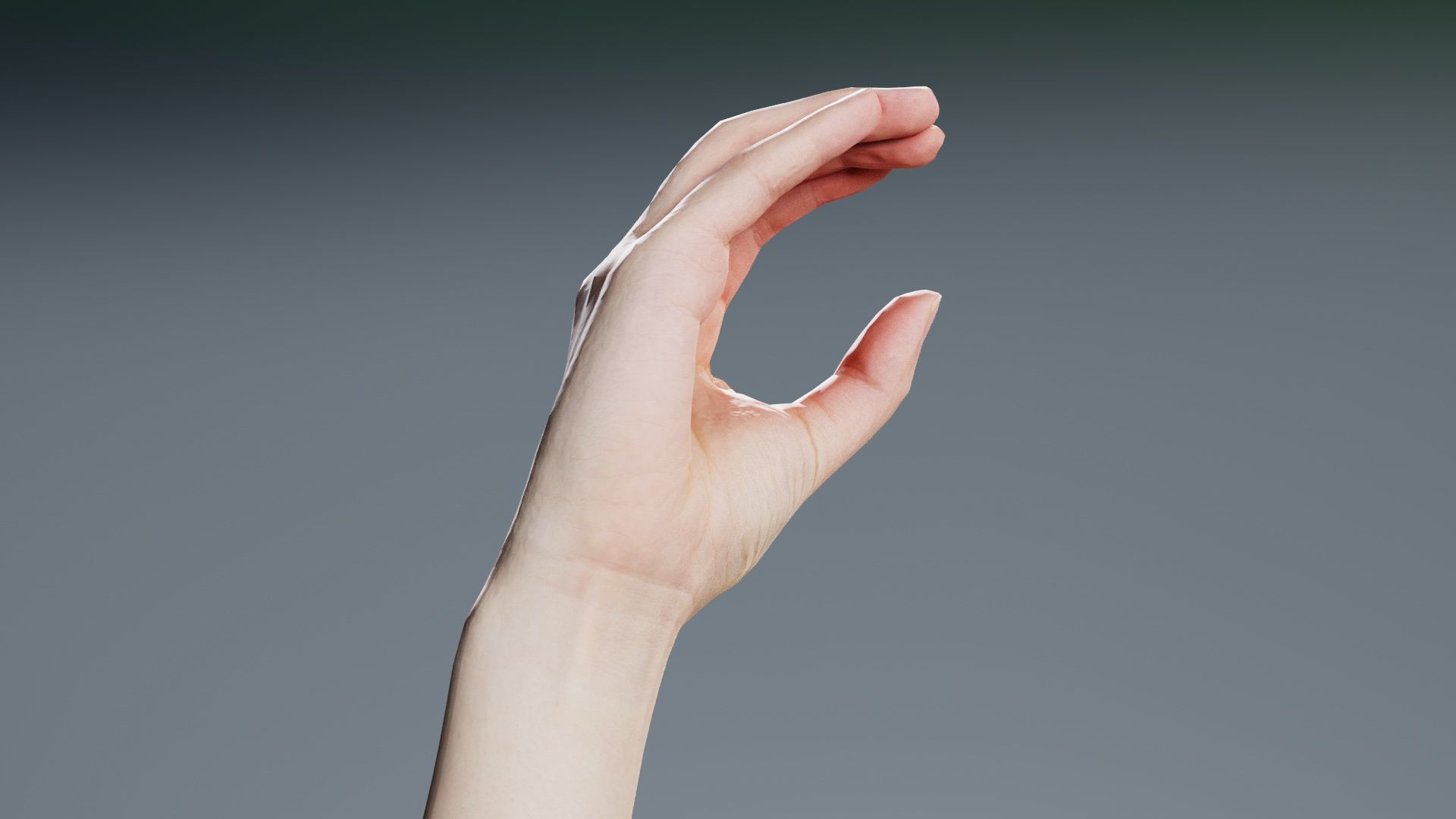 Finger Alphabet C Low-poly 3D model_4