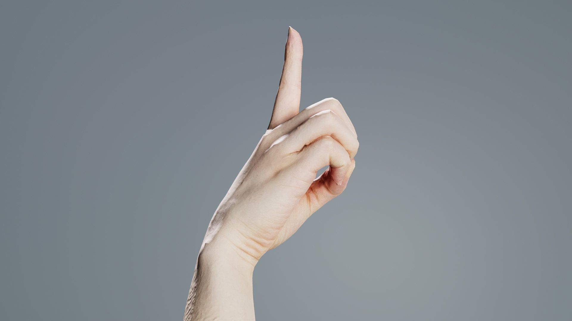 Finger Alphabet D Low-poly 3D model_8