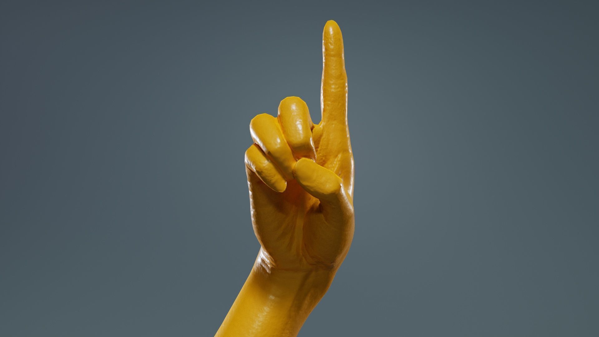 Finger Alphabet D Low-poly 3D model_12