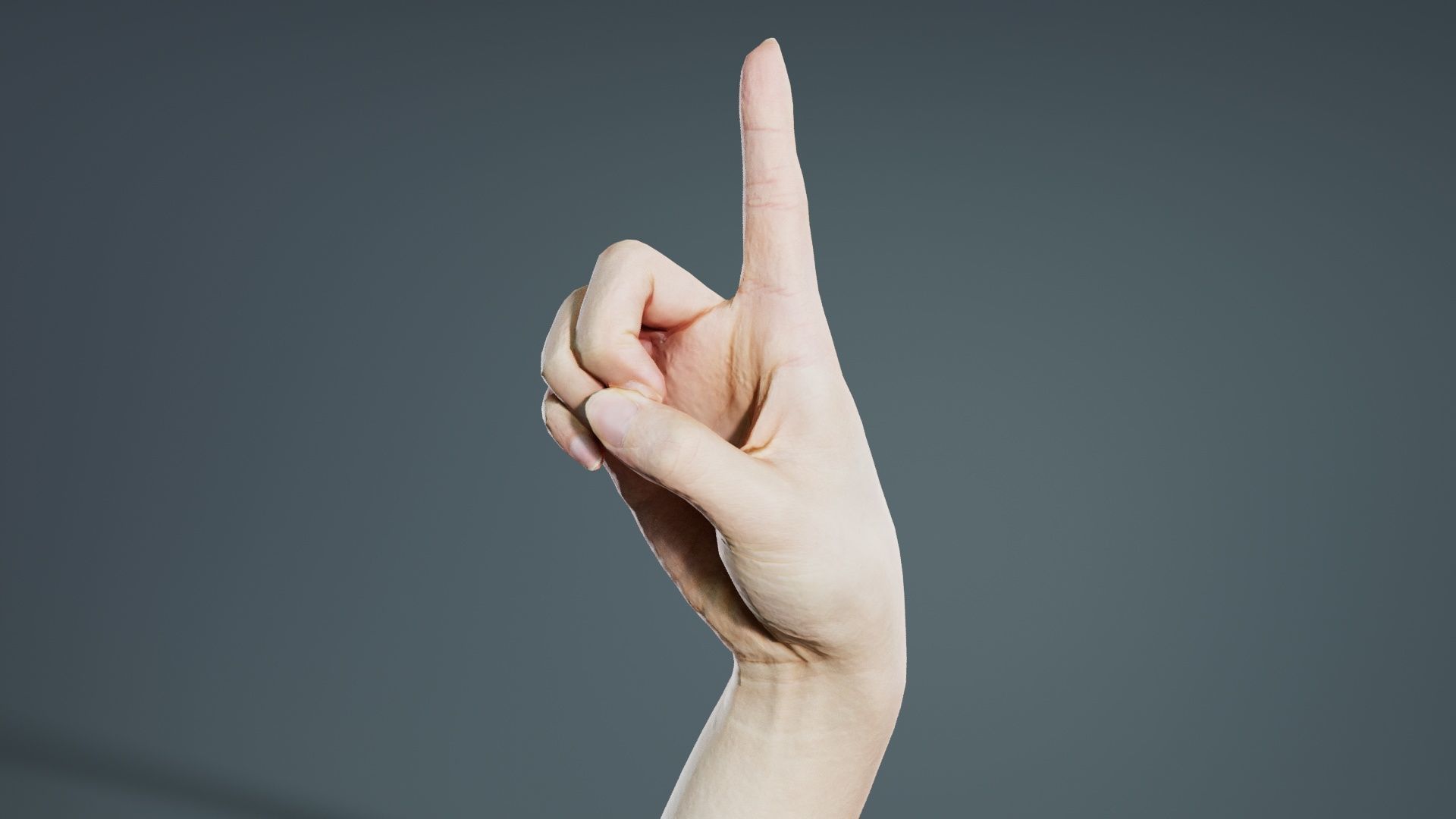 Finger Alphabet D Low-poly 3D model_3