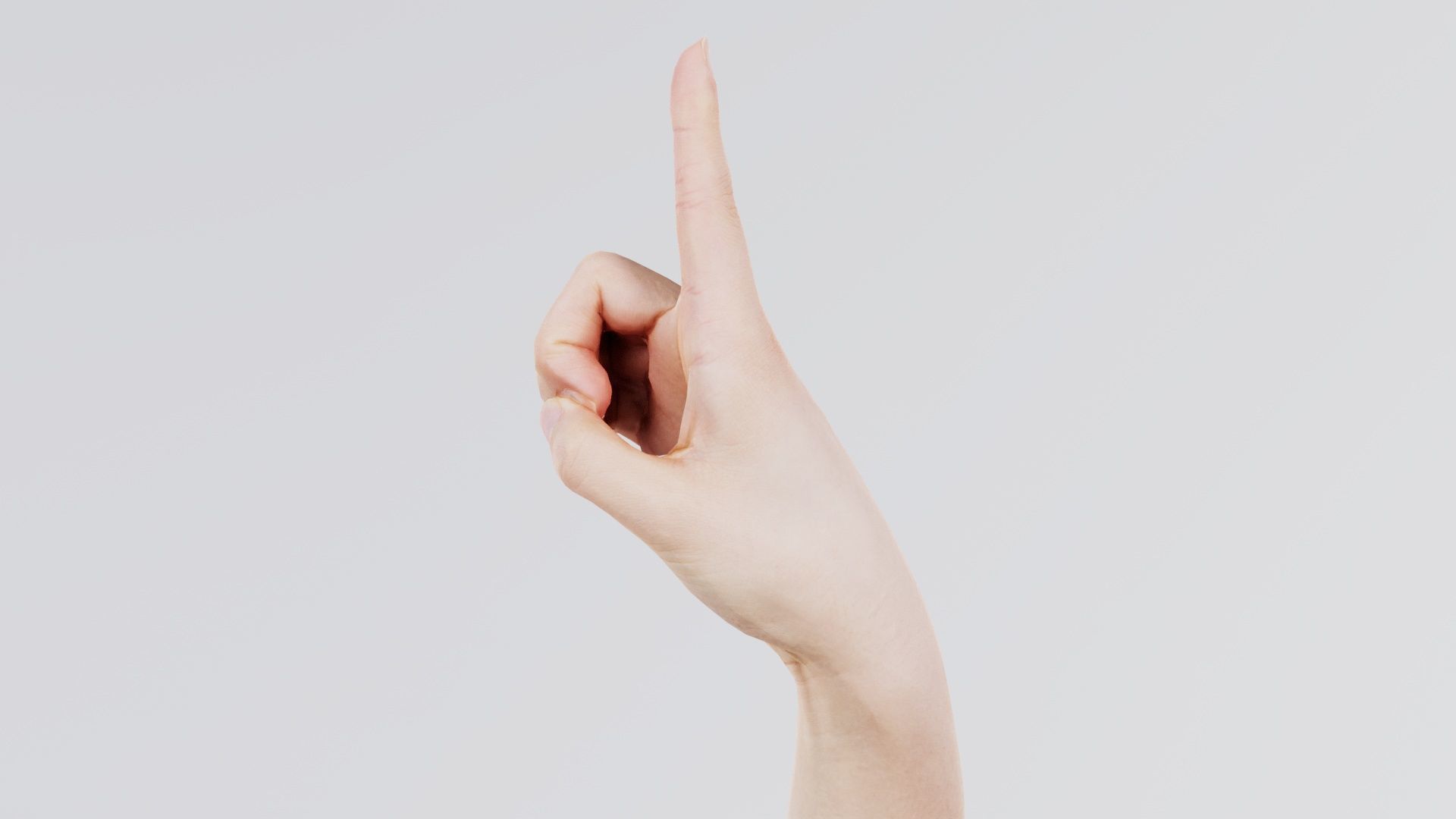 Finger Alphabet D Low-poly 3D model_4