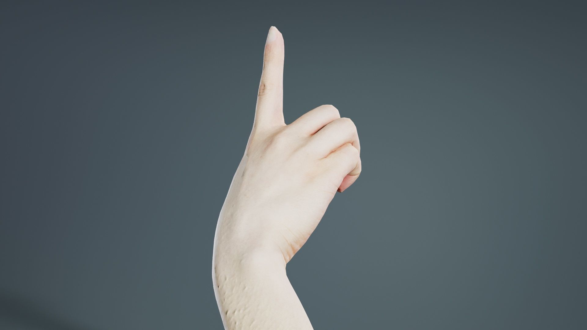 Finger Alphabet D Low-poly 3D model_7