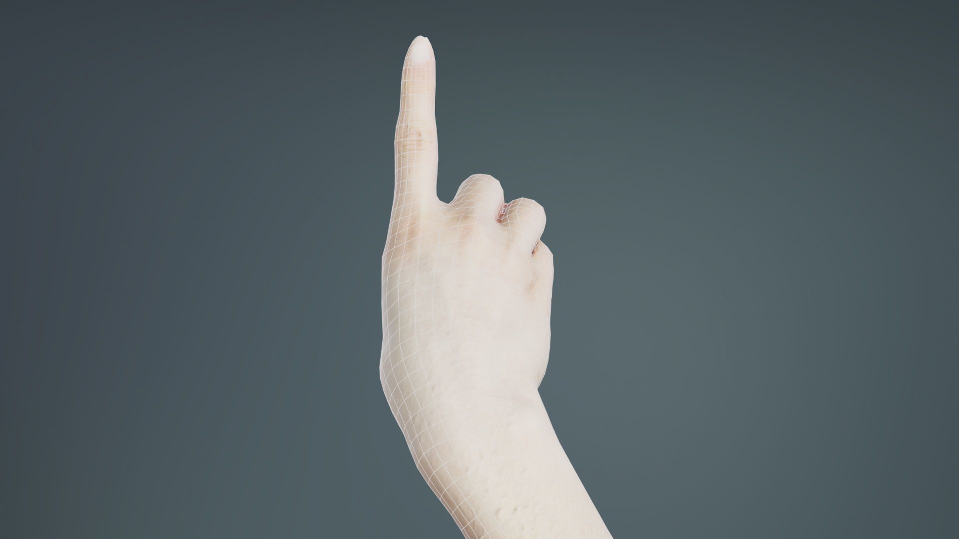 Finger Alphabet D Low-poly 3D model_10