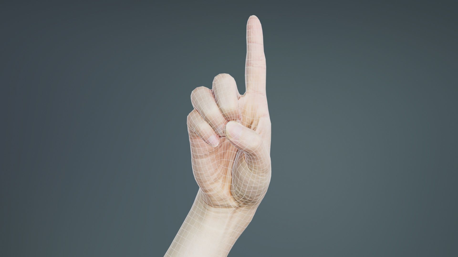 Finger Alphabet D Low-poly 3D model_9