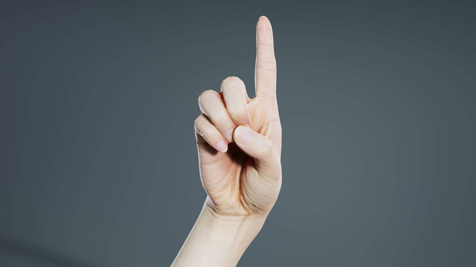 Finger Alphabet D Low-poly 3D model_6