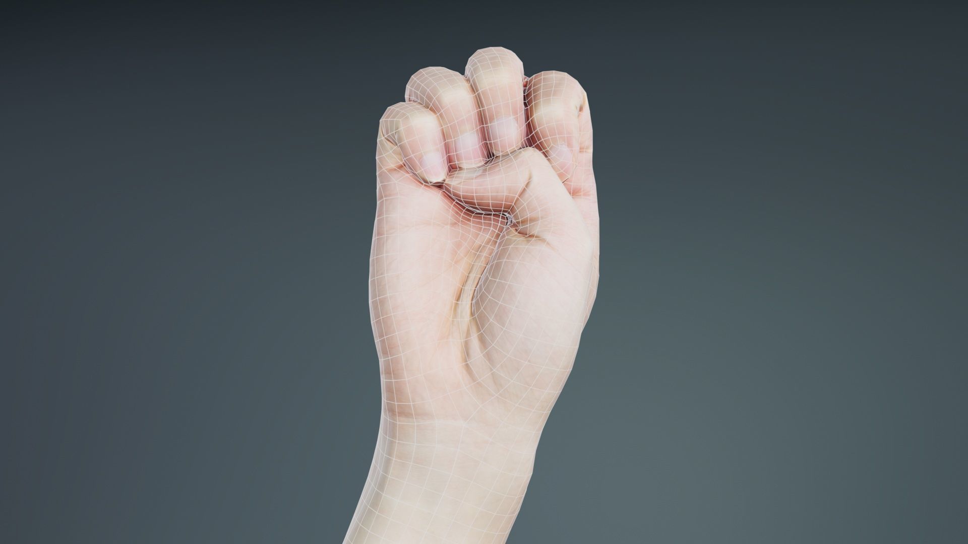 Finger Alphabet E Low-poly 3D model_9