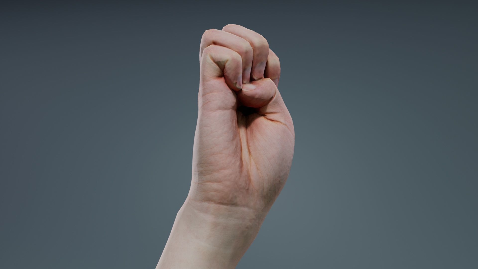 Finger Alphabet E Low-poly 3D model_2