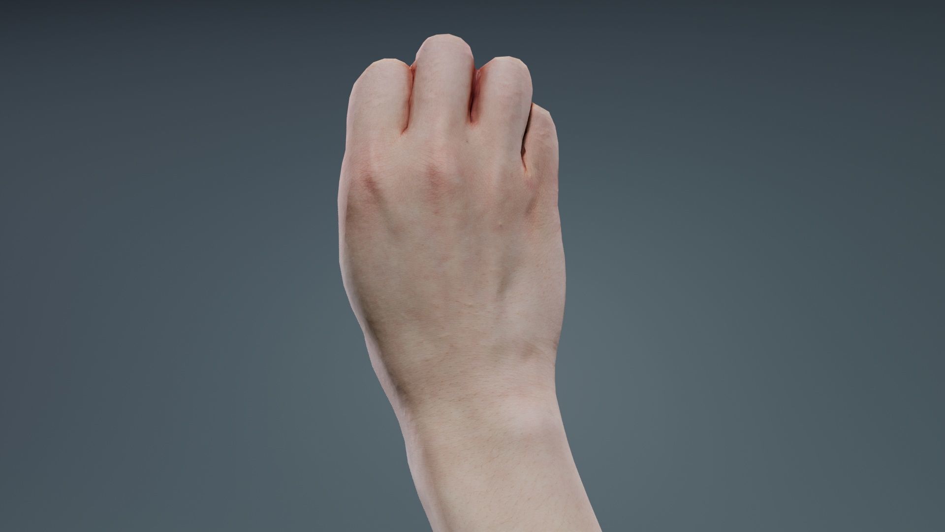 Finger Alphabet E Low-poly 3D model_1