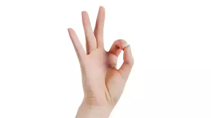 Finger Alphabet F Low-poly 3D model