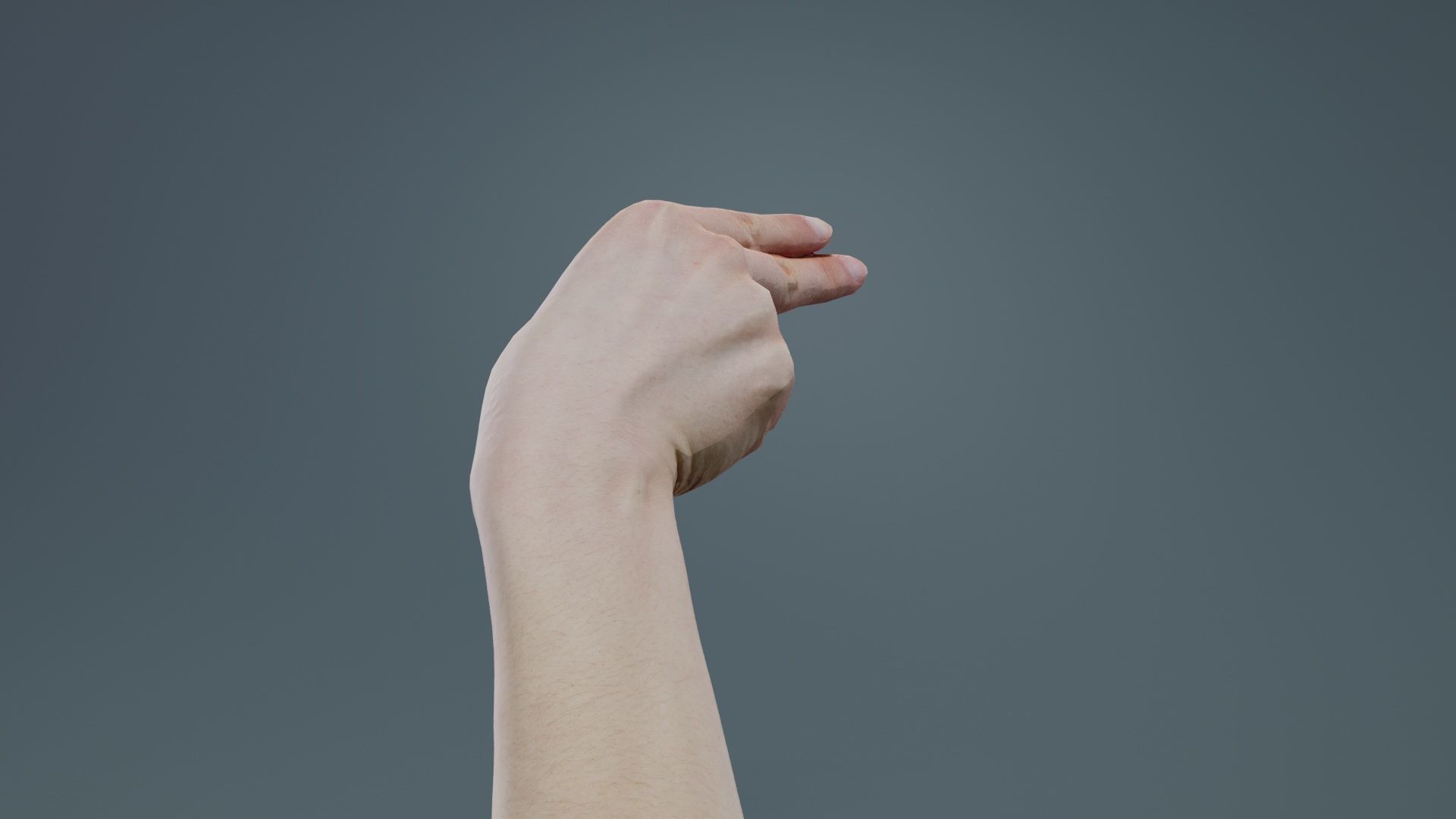 Finger Alphabet H Low-poly 3D model_7