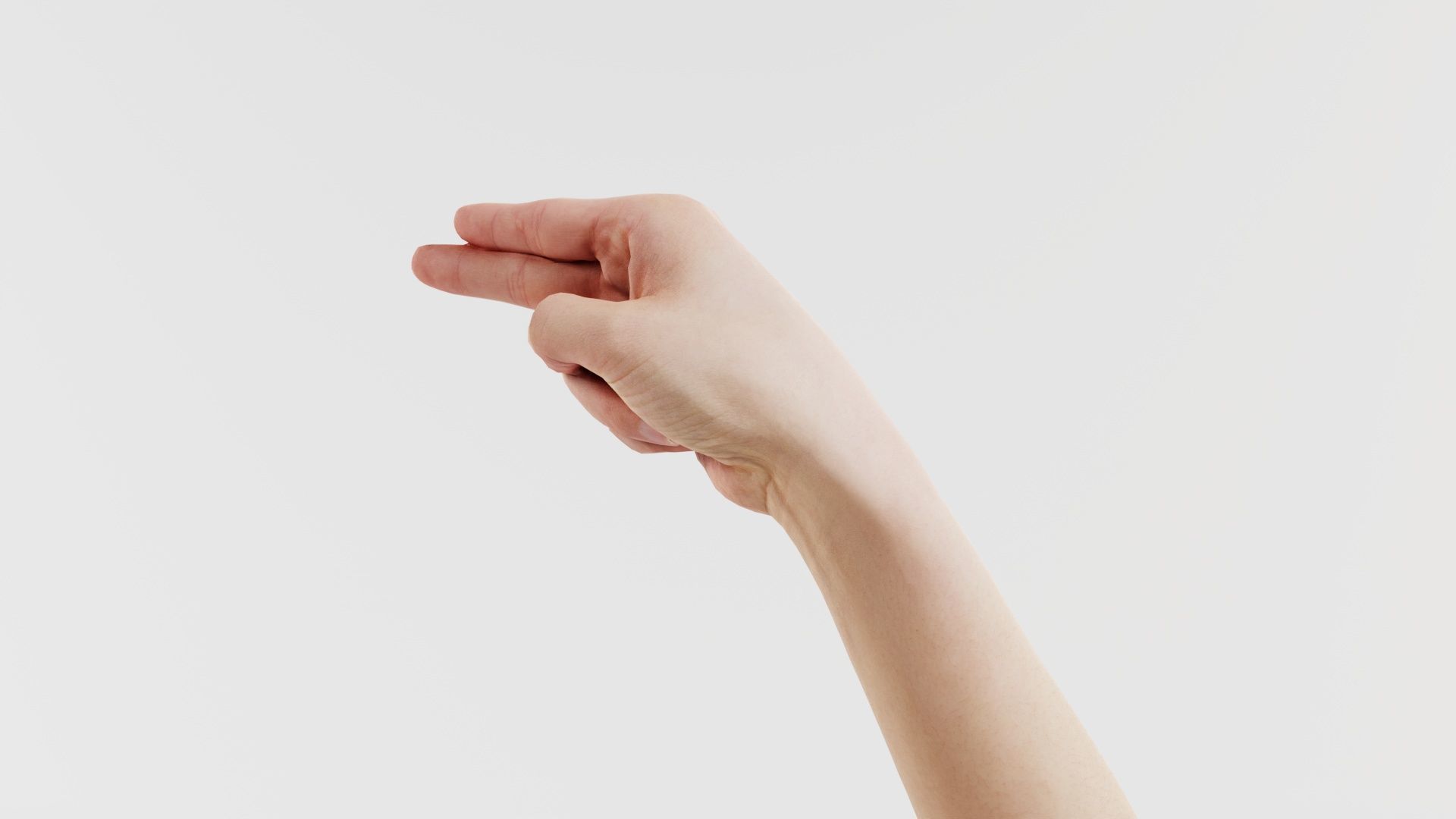 Finger Alphabet H Low-poly 3D model_2