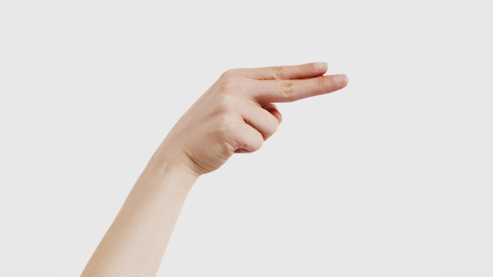 Finger Alphabet H Low-poly 3D model_20