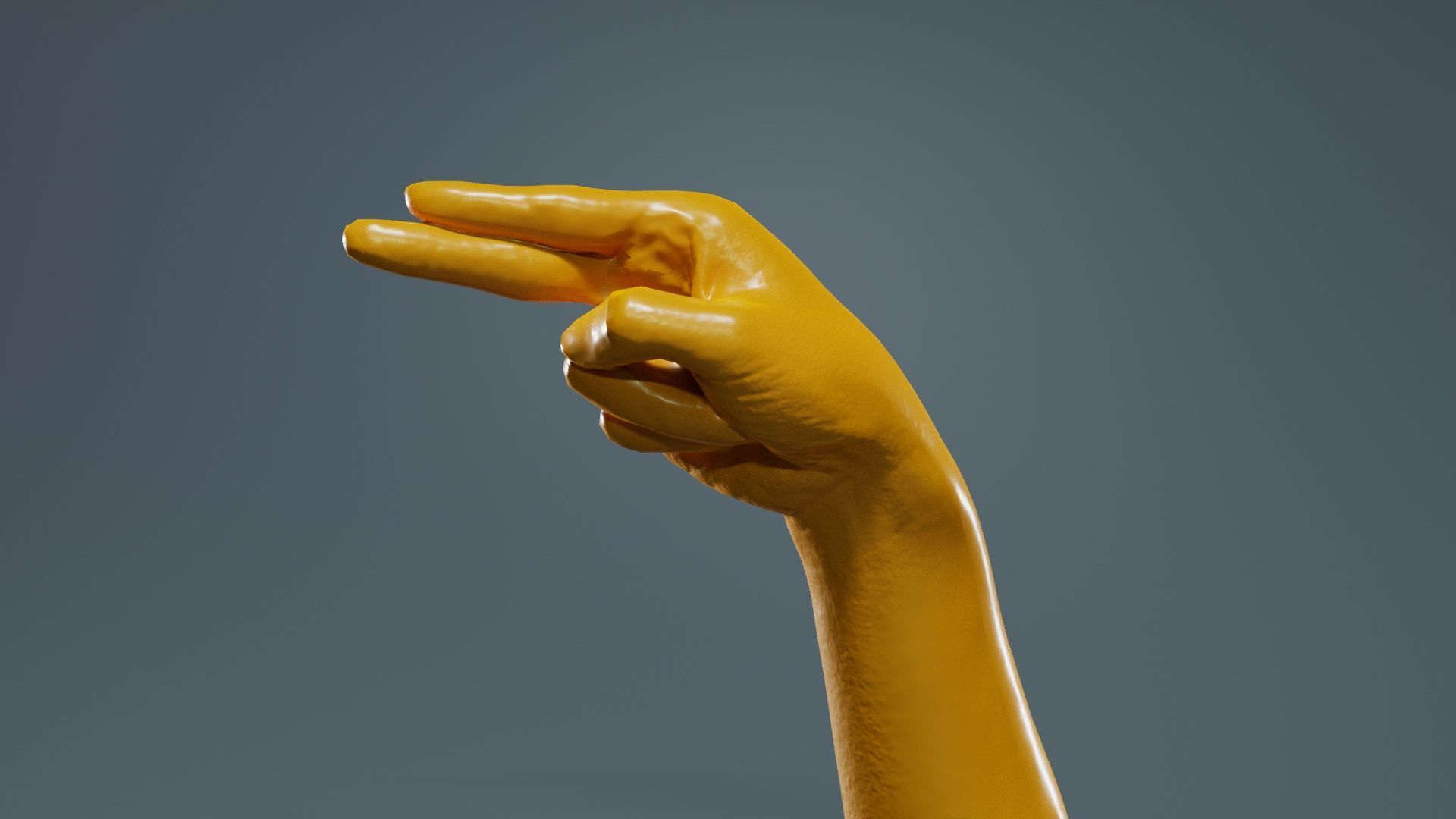 Finger Alphabet H Low-poly 3D model_12