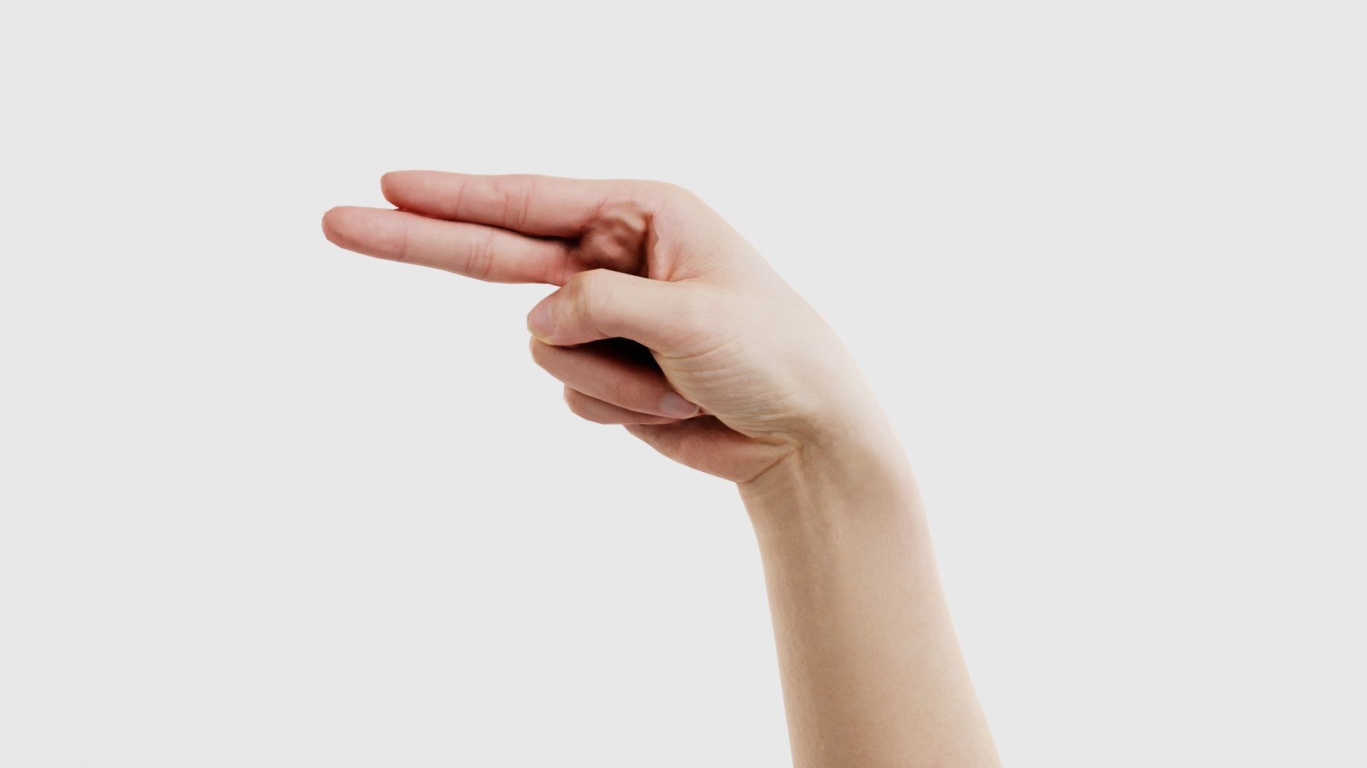 Finger Alphabet H Low-poly 3D model_15