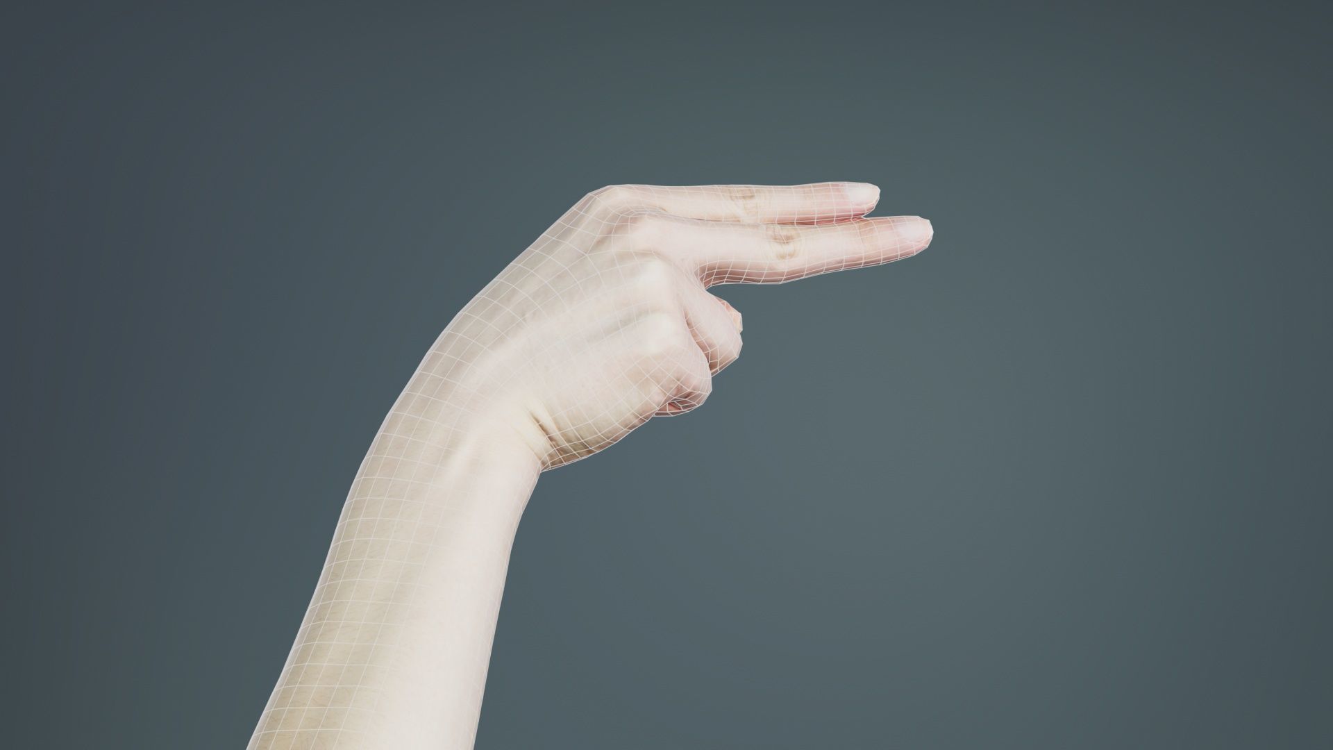 Finger Alphabet H Low-poly 3D model_10