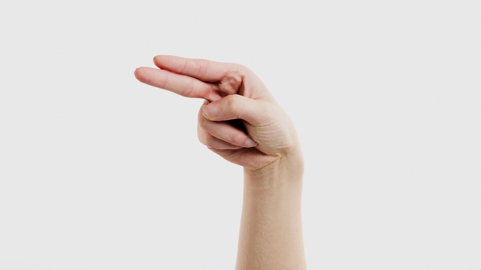 Finger Alphabet H Low-poly 3D model_16