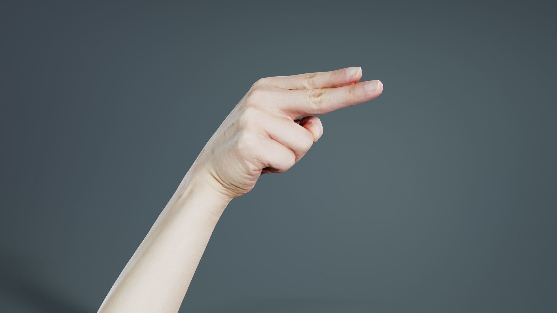 Finger Alphabet H Low-poly 3D model_5