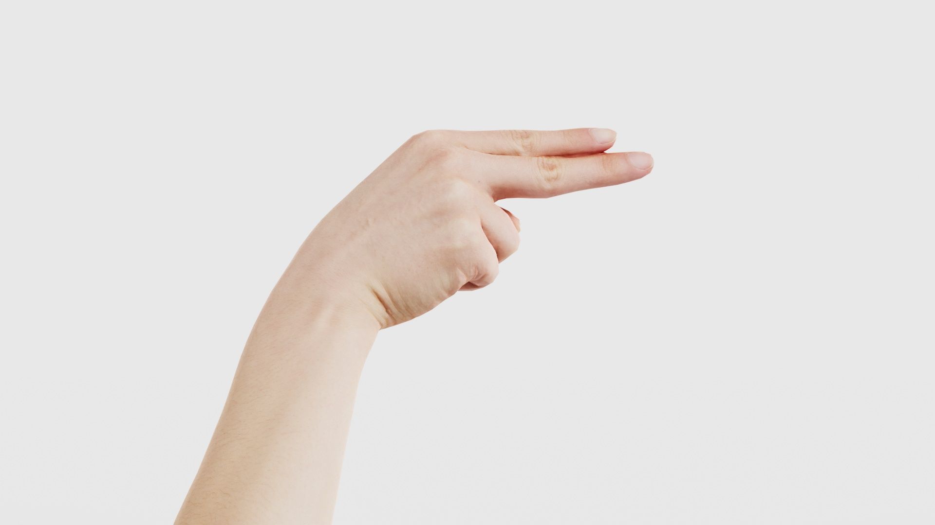 Finger Alphabet H Low-poly 3D model_21