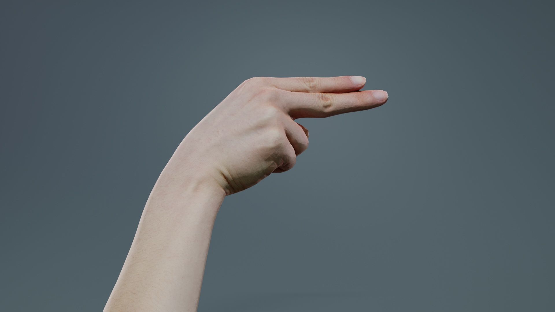 Finger Alphabet H Low-poly 3D model_3