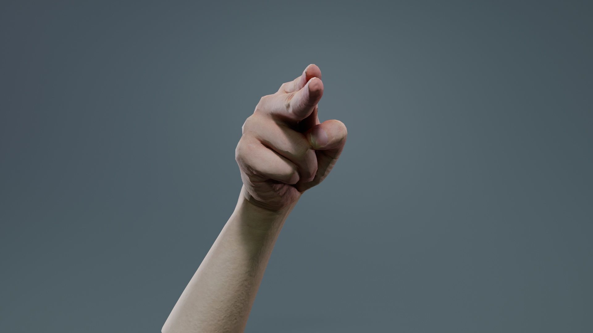 Finger Alphabet H Low-poly 3D model_8