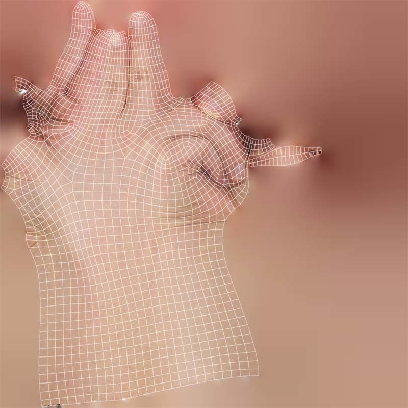 Finger Alphabet H Low-poly 3D model_14