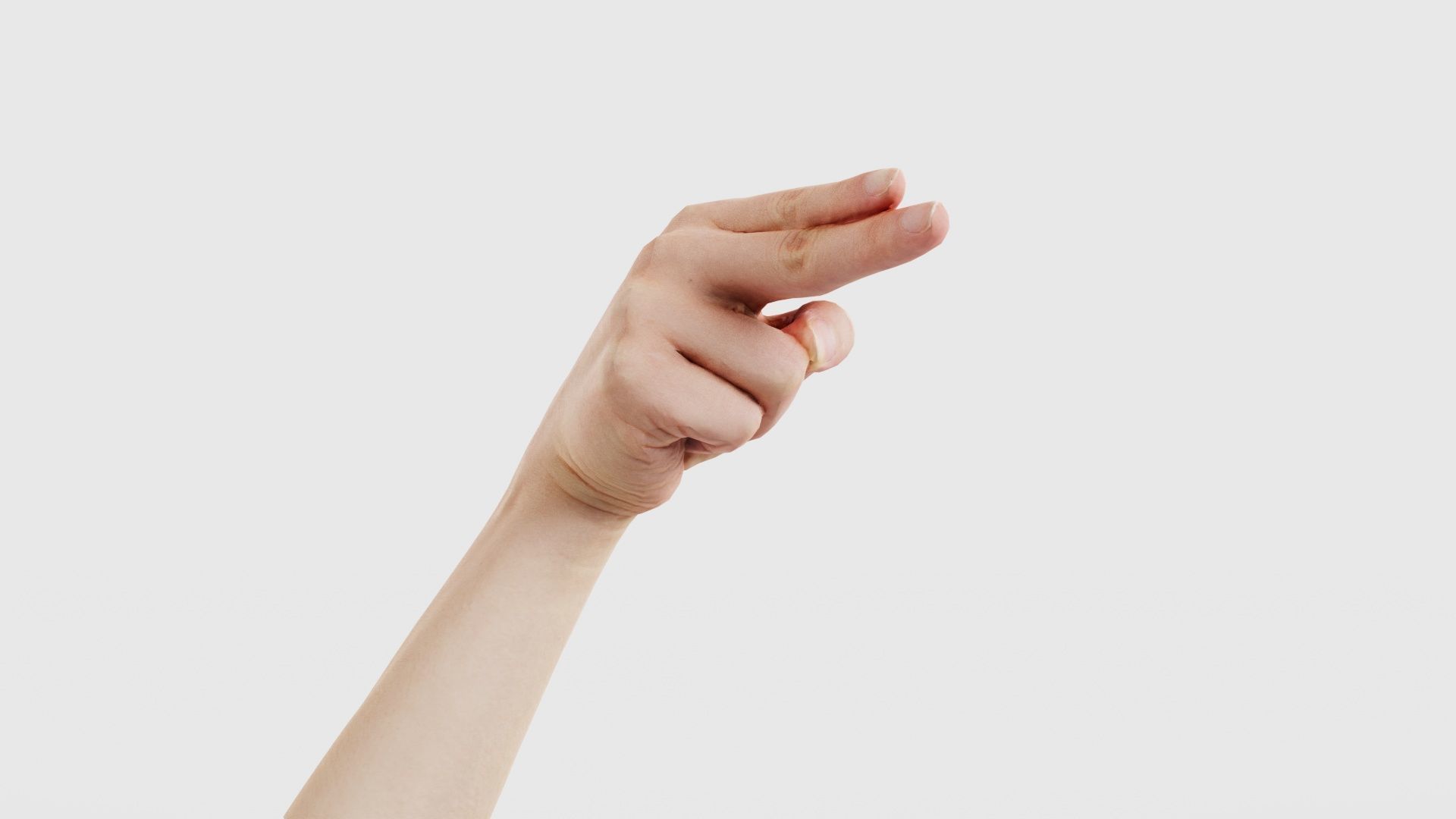 Finger Alphabet H Low-poly 3D model_19