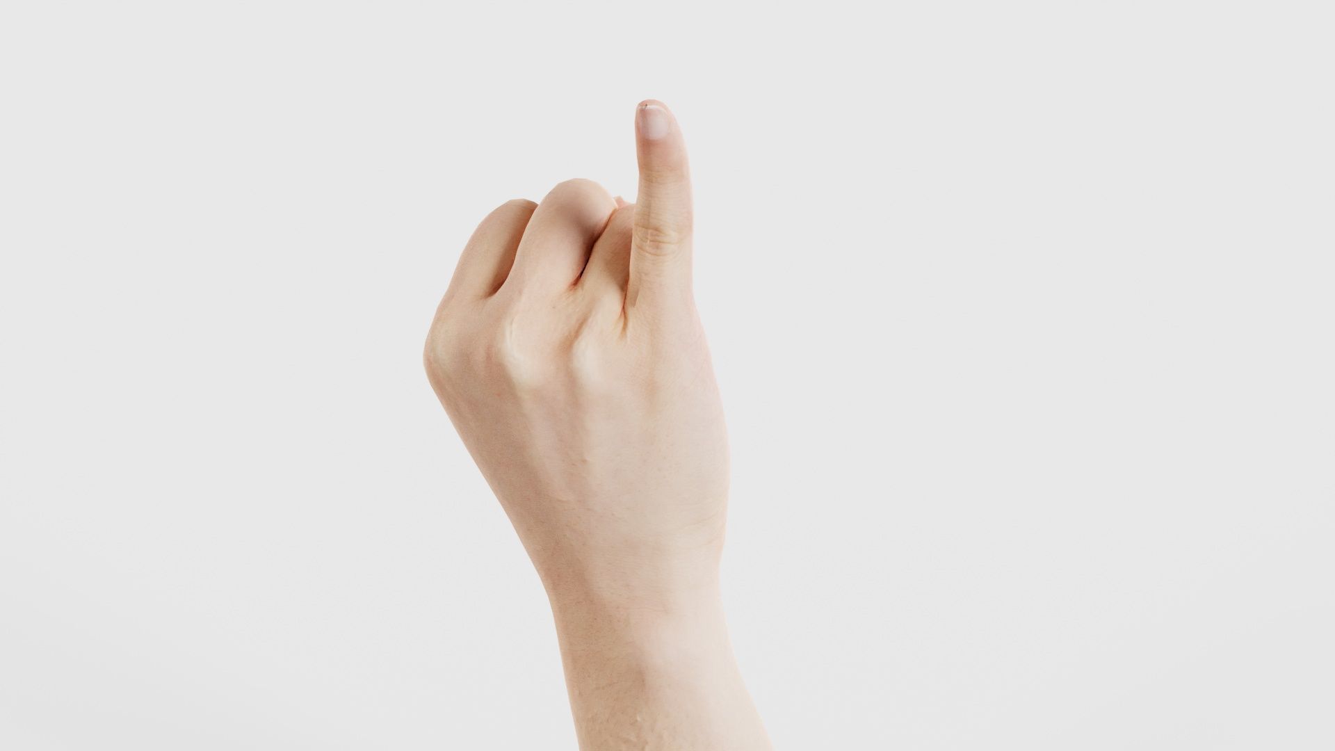 Finger Alphabet I Low-poly 3D model_20