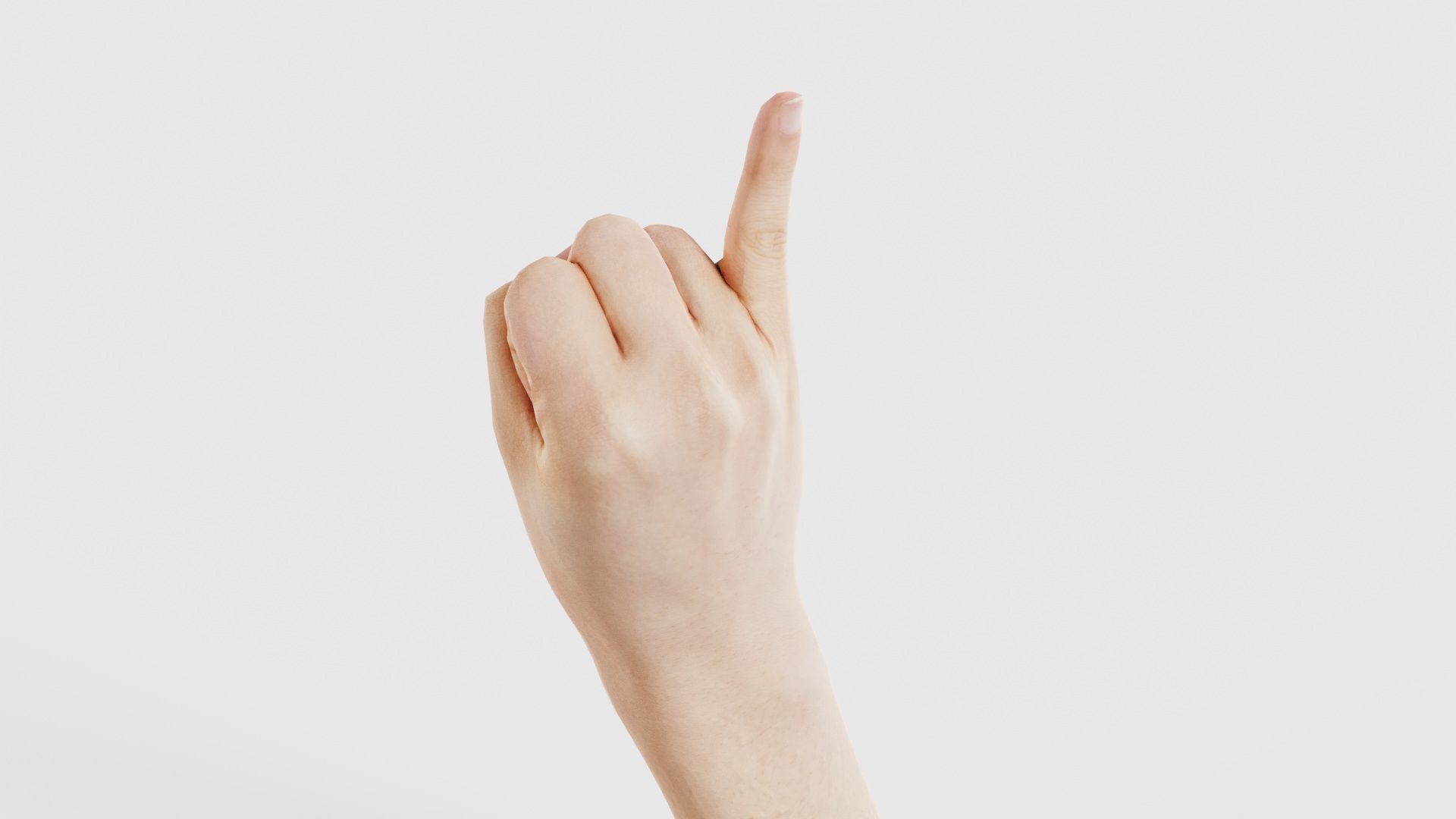 Finger Alphabet I Low-poly 3D model_22