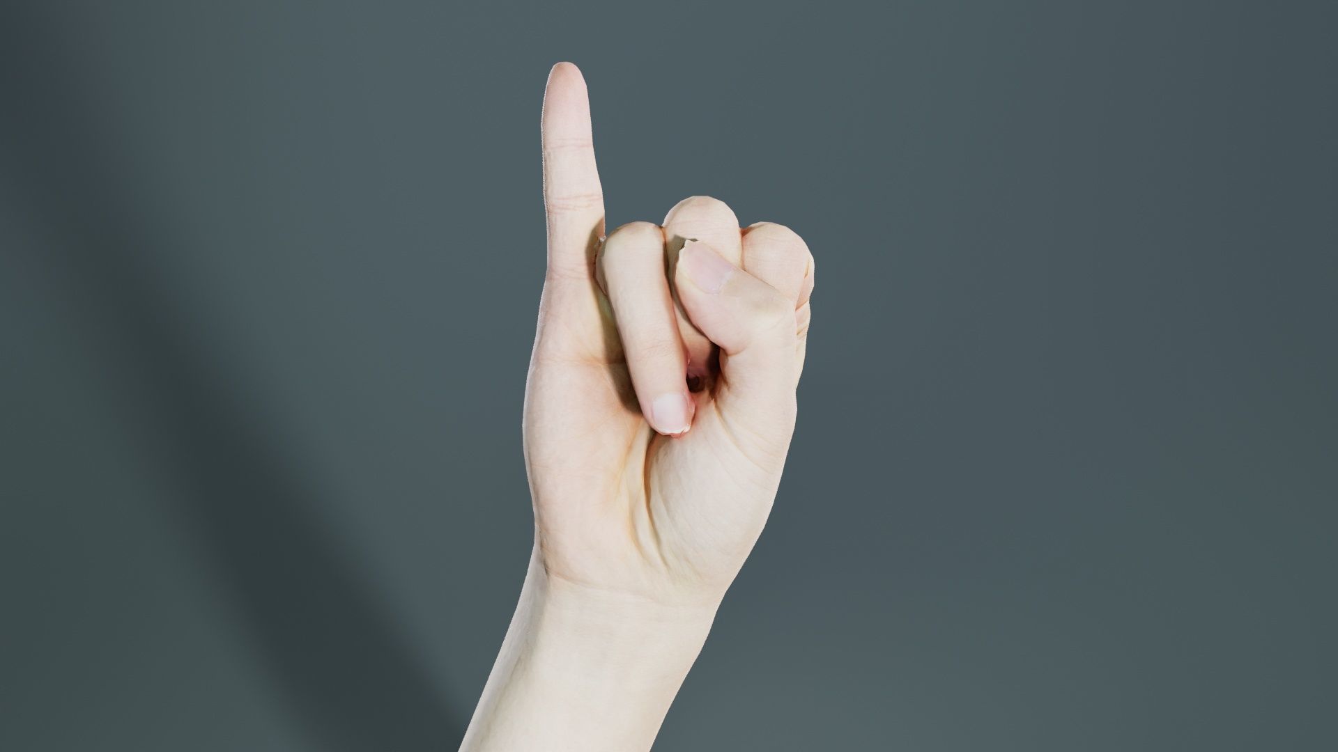 Finger Alphabet I Low-poly 3D model_2