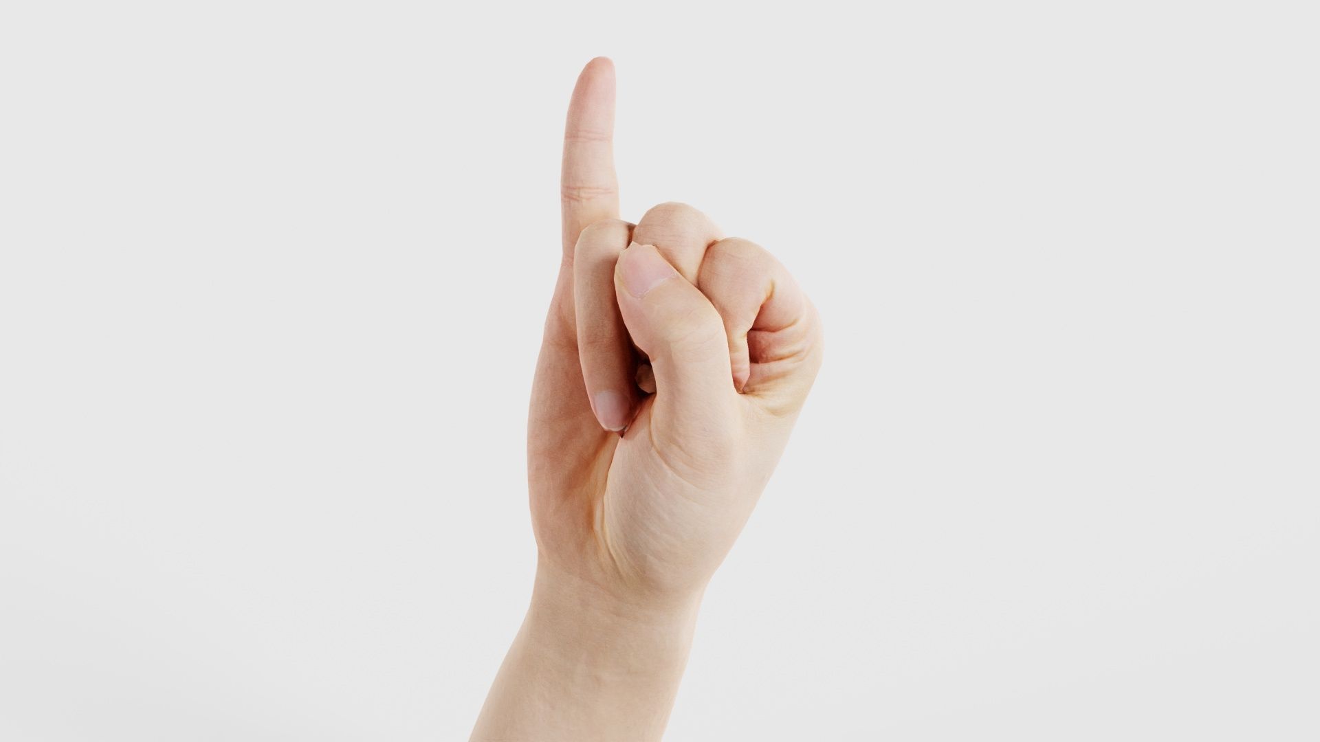 Finger Alphabet I Low-poly 3D model_26