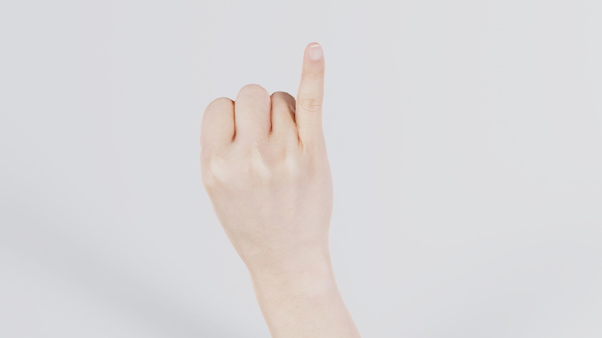 Finger Alphabet I Low-poly 3D model_1