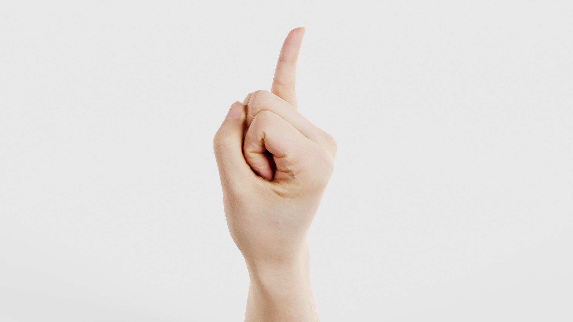 Finger Alphabet I Low-poly 3D model_24