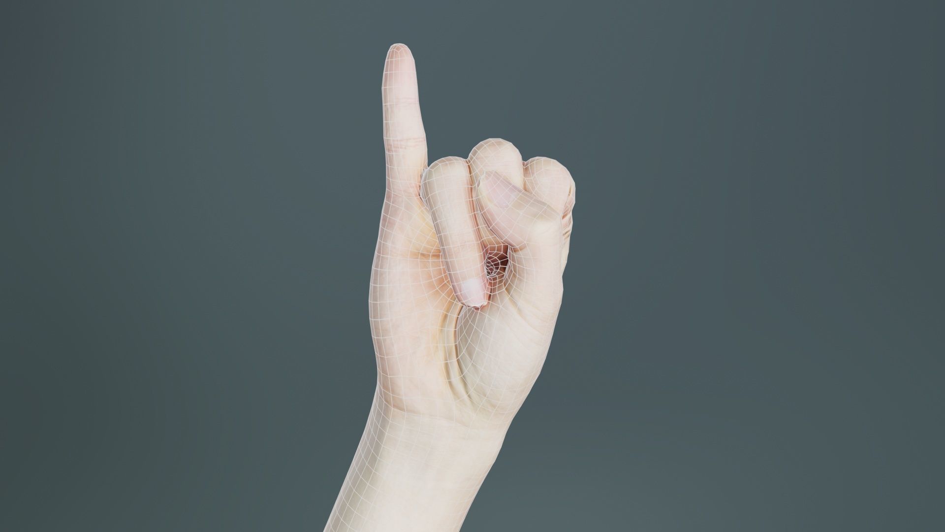 Finger Alphabet I Low-poly 3D model_9