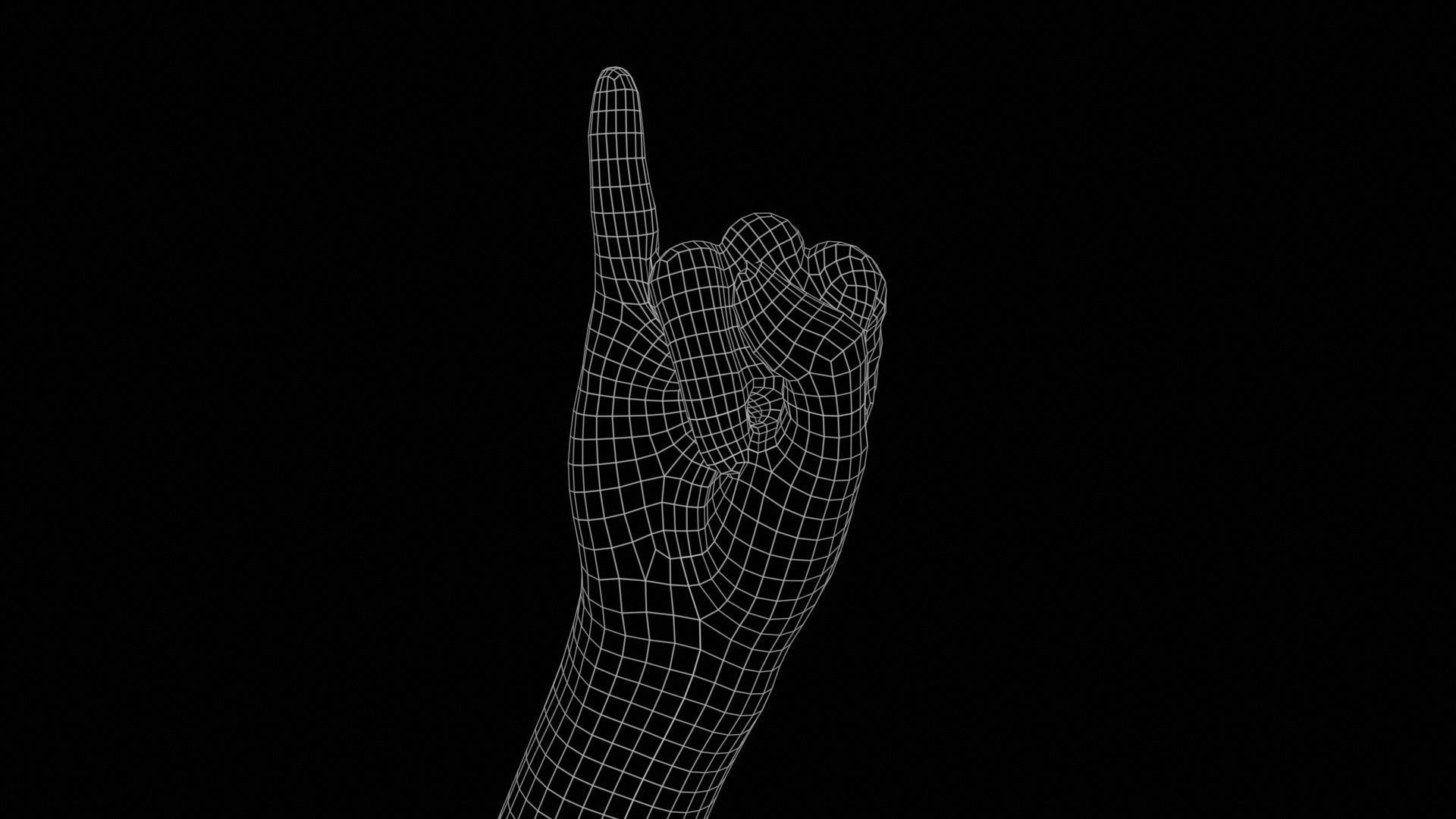 Finger Alphabet I Low-poly 3D model_11