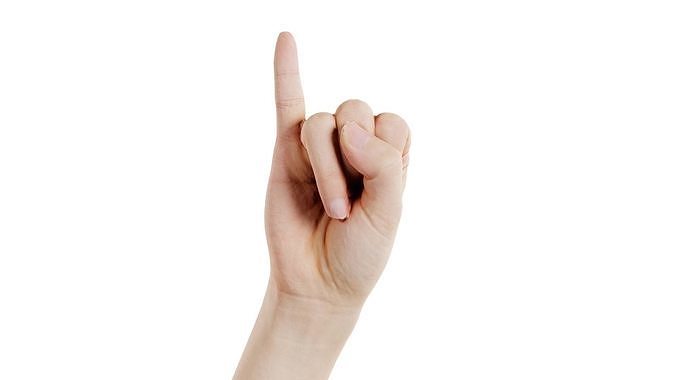 Finger Alphabet I Low-poly 3D model