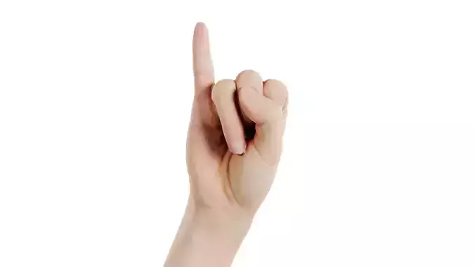 Finger Alphabet I Low-poly 3D model