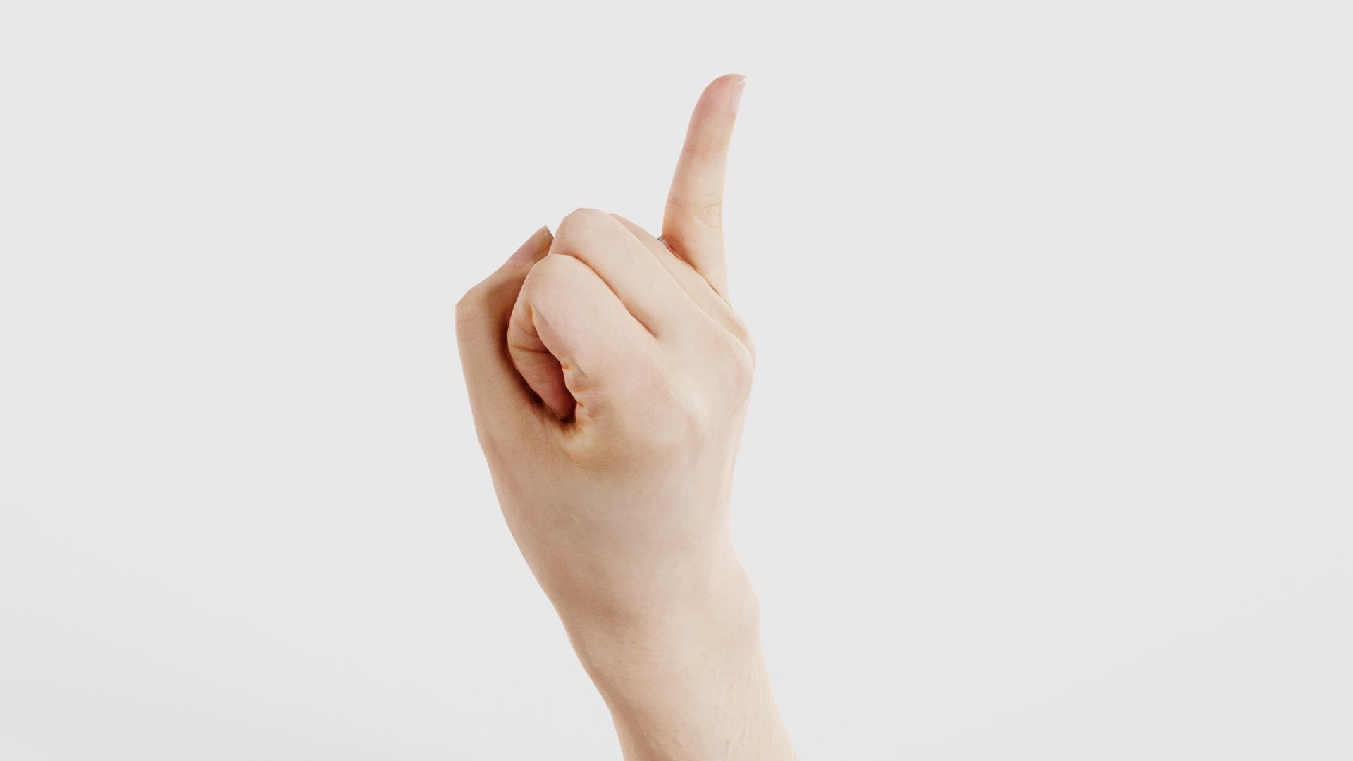 Finger Alphabet I Low-poly 3D model_23