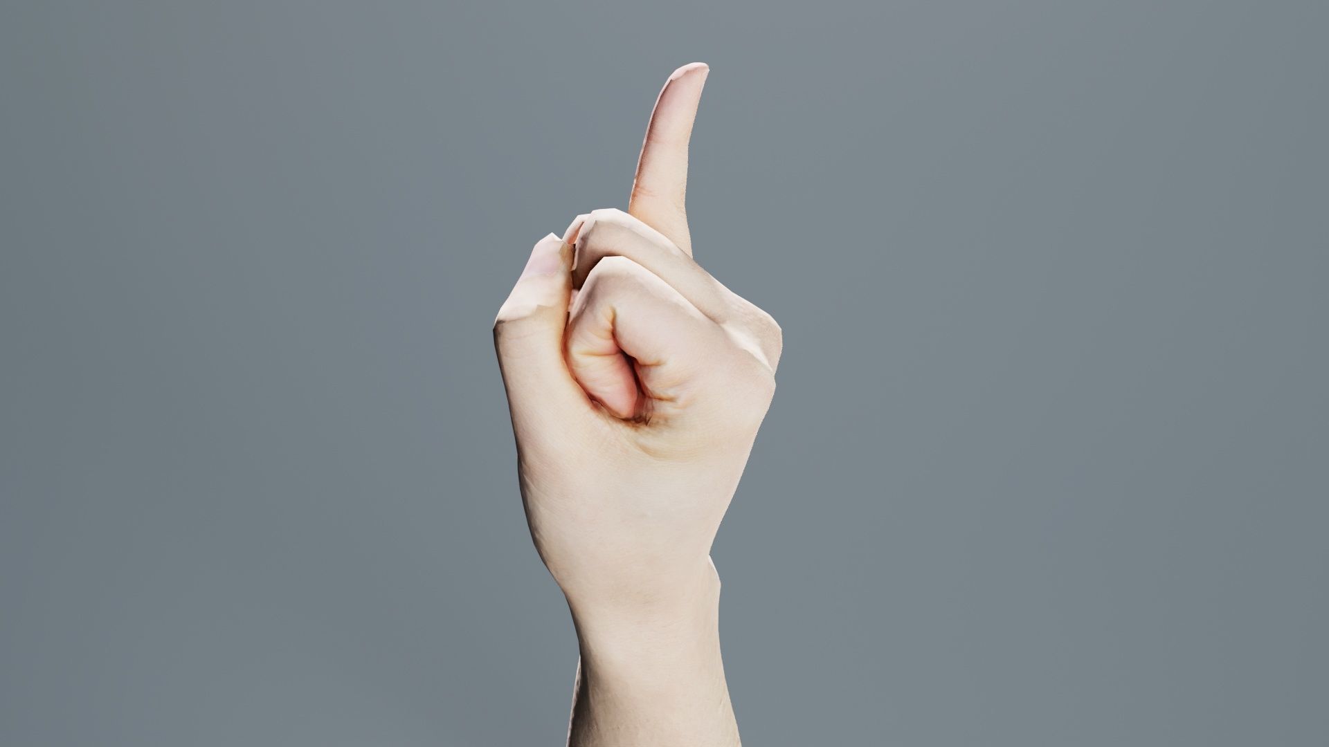 Finger Alphabet I Low-poly 3D model_6