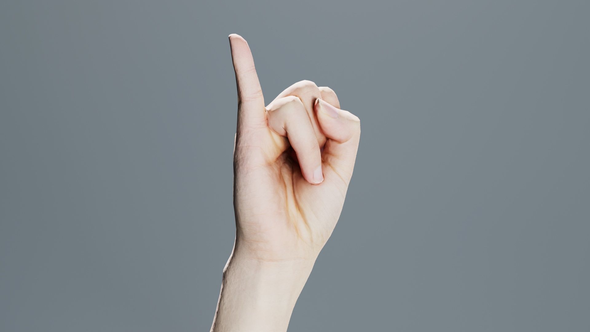 Finger Alphabet I Low-poly 3D model_4