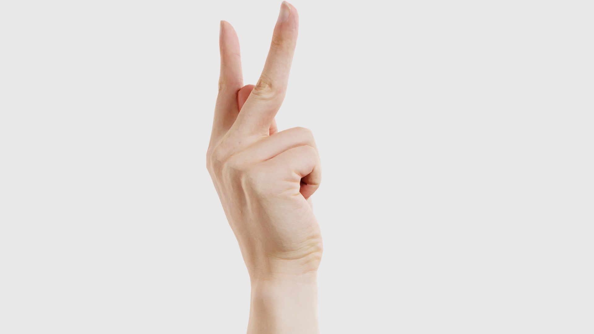 Finger Alphabet K Low-poly 3D model_19