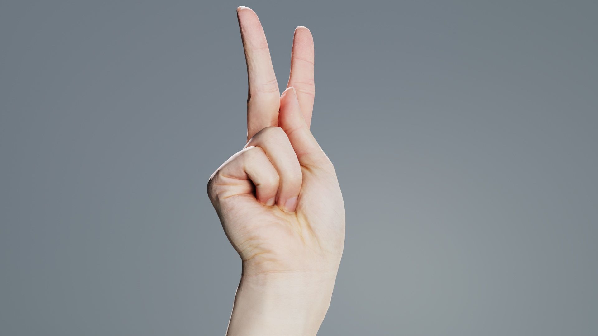 Finger Alphabet K Low-poly 3D model_4