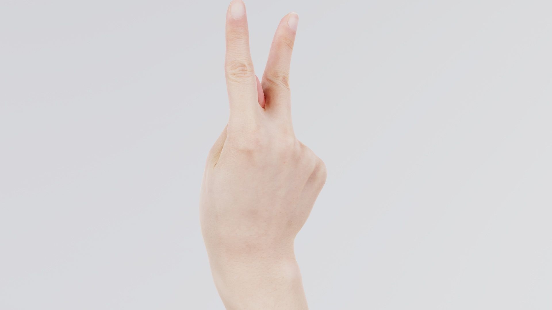 Finger Alphabet K Low-poly 3D model_6