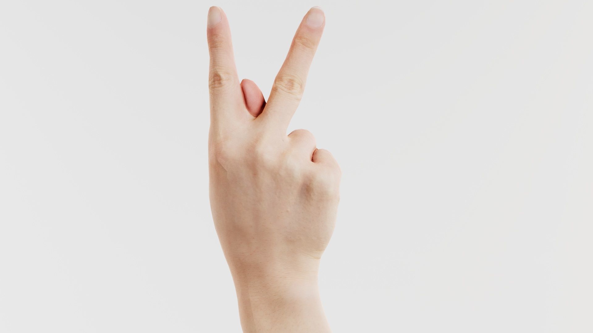 Finger Alphabet K Low-poly 3D model_8