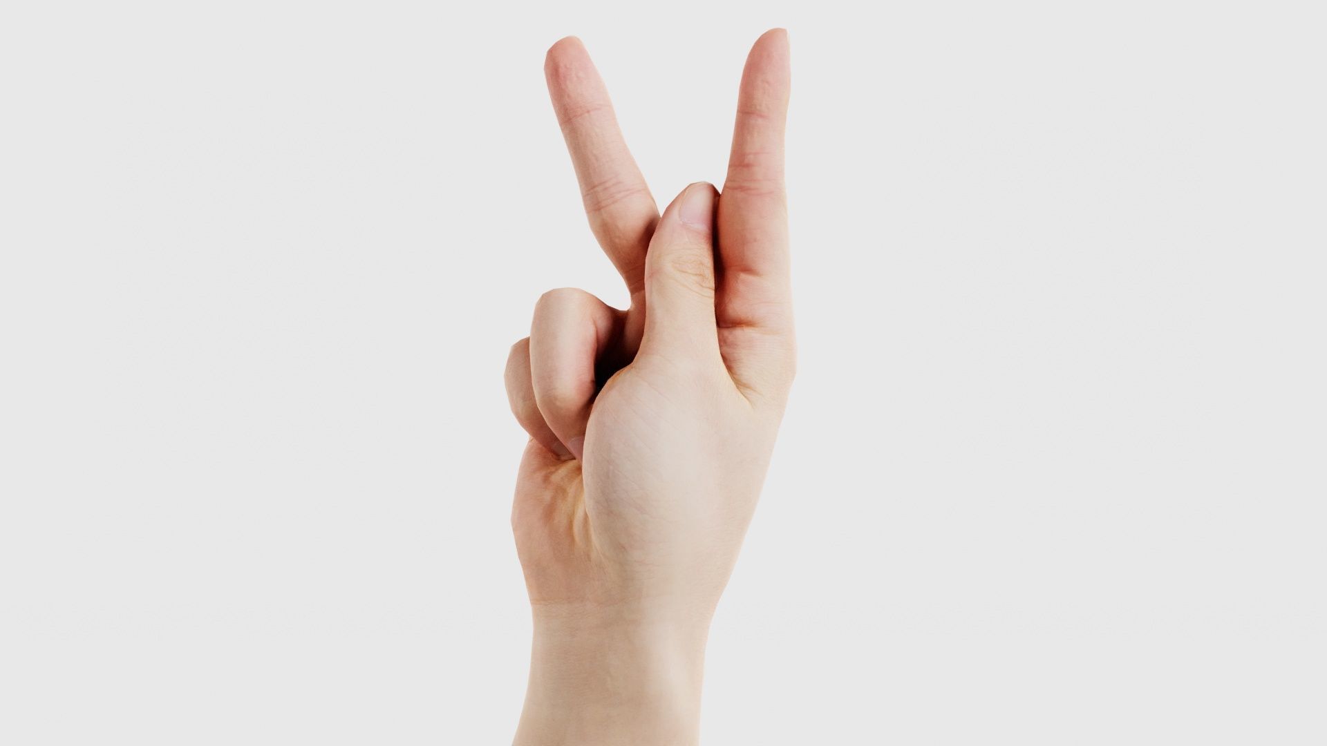 Finger Alphabet K Low-poly 3D model_26