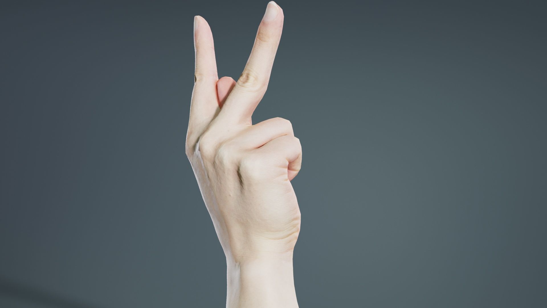 Finger Alphabet K Low-poly 3D model_3